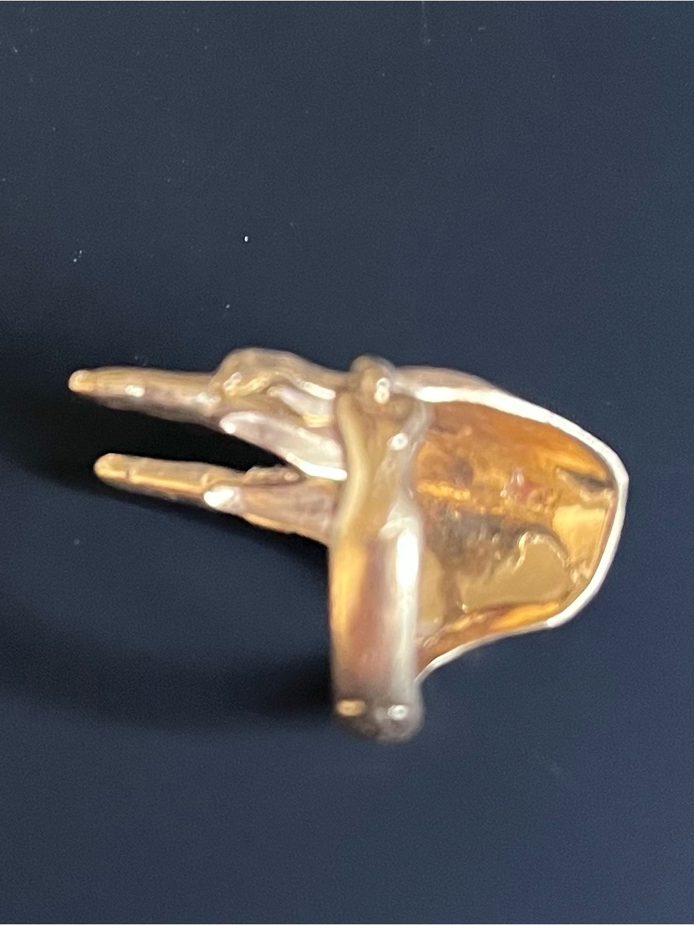 Vintage 1970s 14K Yellow Gold Modernist Diamond Statement Ring - 7.58 G - Sz 7.5 - Picture 6 of 12